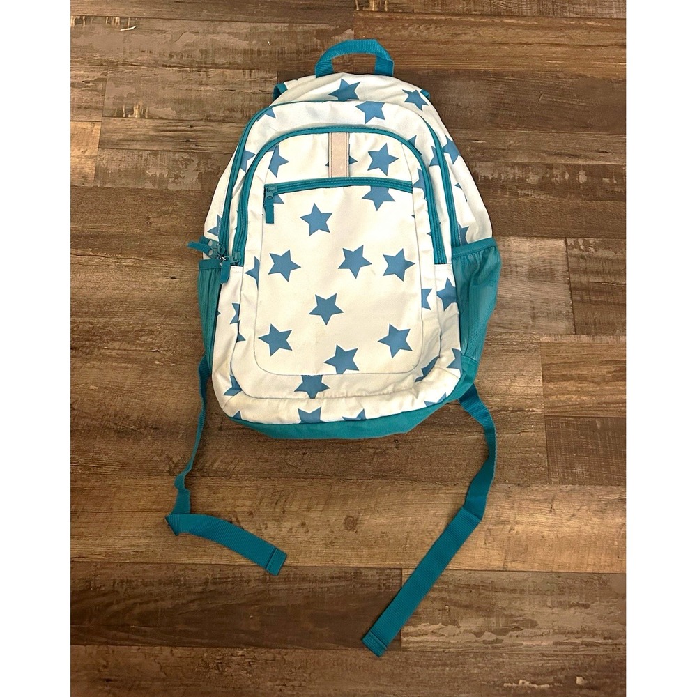 Target Unisex Kids Stars Backpack White/Blue Zip Adjustable Straps Pockets MPN